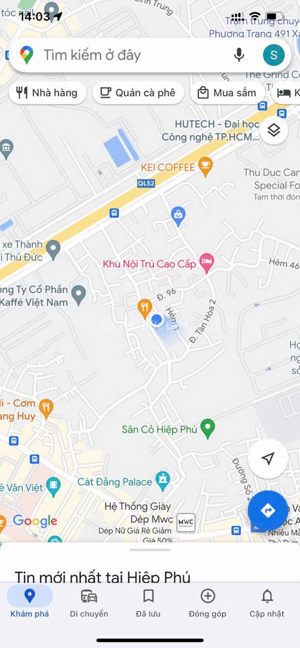 Bán đất mặt tiền Trương Văn Thành, Hiệp Phú – 103.7m², ngang 4m – sổ chính chủ