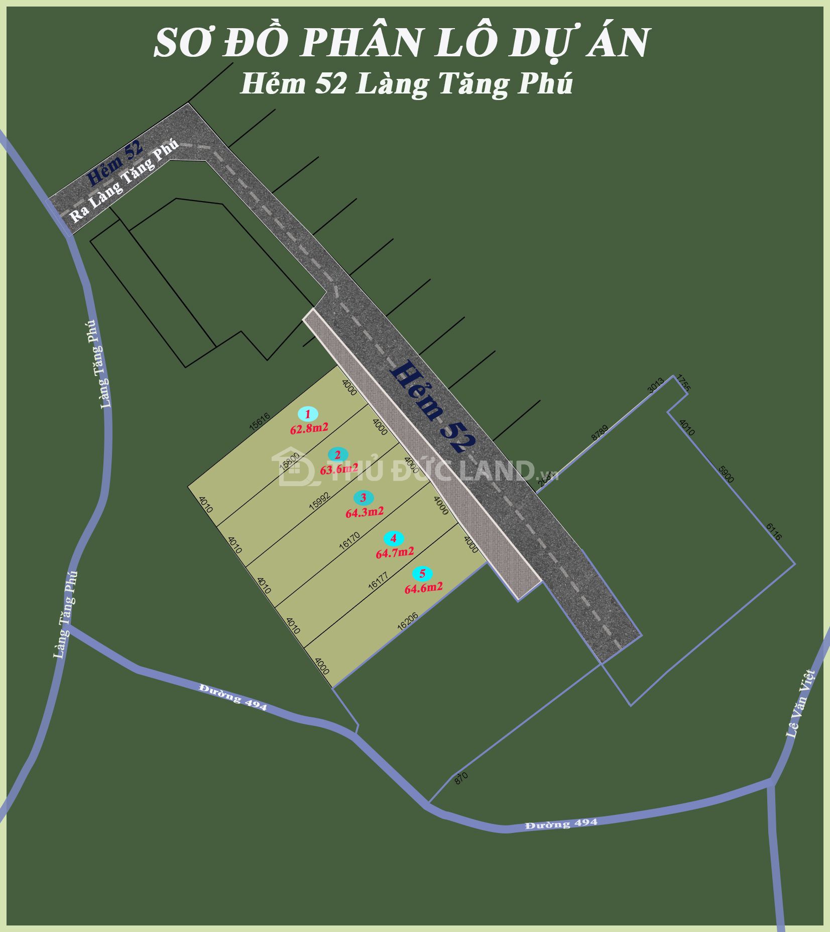 Chỉ 05 nền đất đẹp tại Hẻm 52 Làng Tăng Phú, phường Tăng Nhơn Phú, TP.HCM. - Ảnh 4