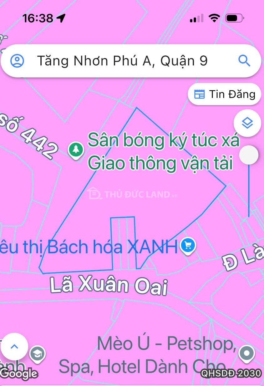 Bán nhà mặt tiền Đường 442, Tăng Nhơn Phú A, DT 350m2 ngang 16.5m, cho thuê 35 triệu/tháng