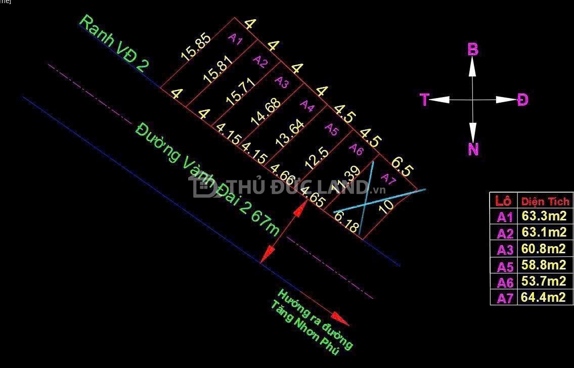 Bán đất mặt tiền Đường 8, Tăng Nhơn Phú B, 60.8m², tiện ích đầy đủ, tương lai mặt tiền Vành Đai 2